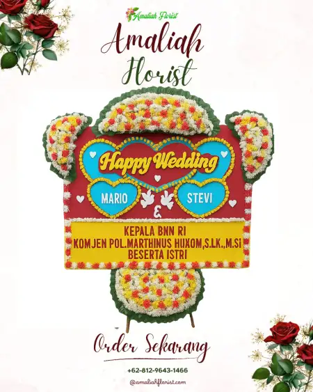 Papan Bunga Pernikahan Cening
